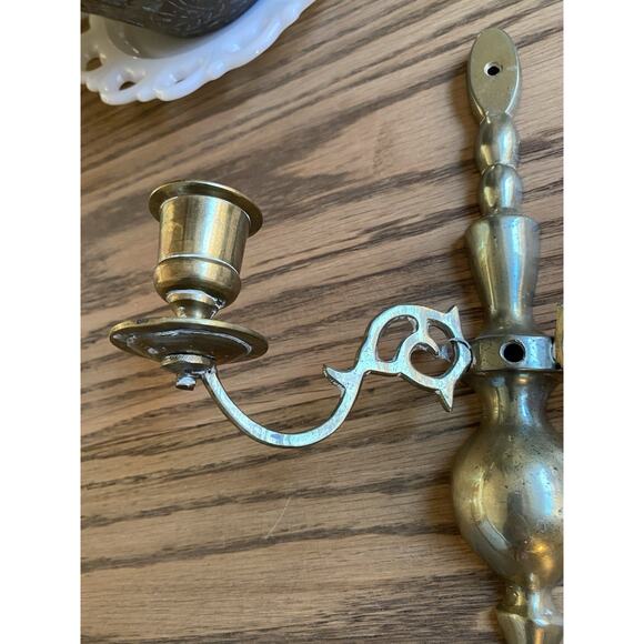 Vintage Metal Candle Holder Wall Sconce Gold Metal Hanging Candle Holder - Picture 2 of 5